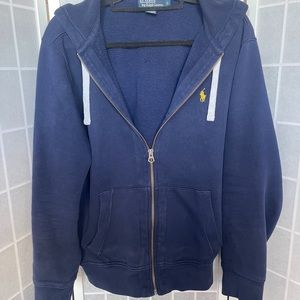 Pre-owned Navy Polo Ralph Lauren Men's Classic Full-Zip Fleece Hoodie